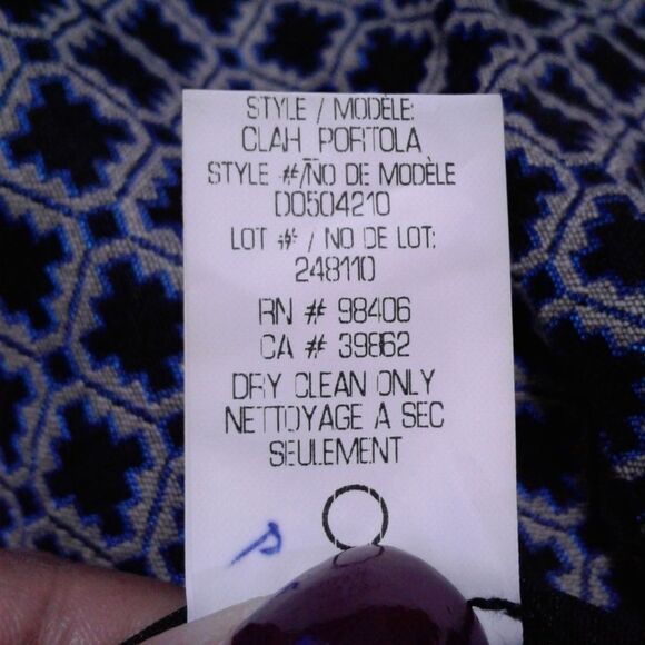 Theory Womens Clah Portola Blue Silver Shorts Geometric Size 12 - Picture 8 of 8